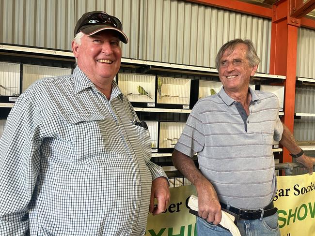 Ray Ollett and Ian Warren catching up at the Fraser Coast Show.