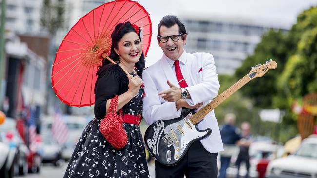 Cooly Rocks on Street Parade at Coolangatta on Saturday. Tina-Louise King and Chris Knight.  Picture: Jerad Williams  ### contact 000 874 668  ###