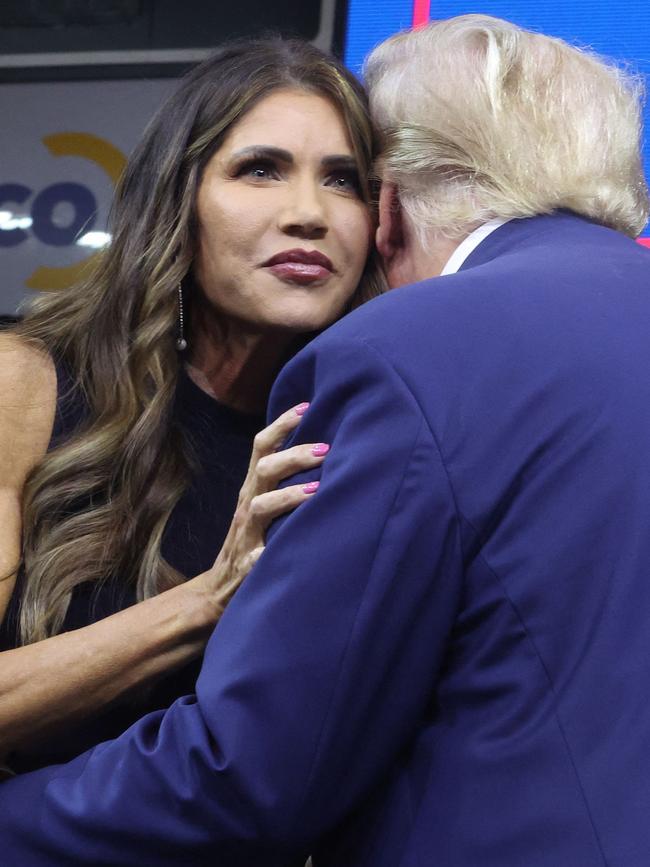 Kristi Noem with Donald Trump. Picture: AFP