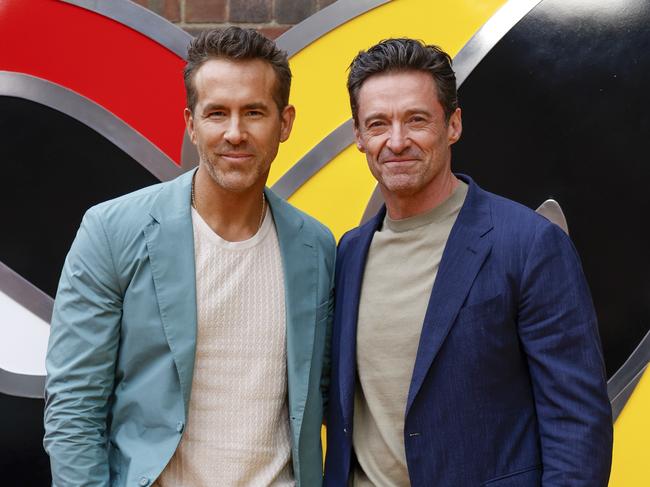 Ryan Reynolds, left, and Hugh Jackman have bought an Australian sailing team. Picture: AP