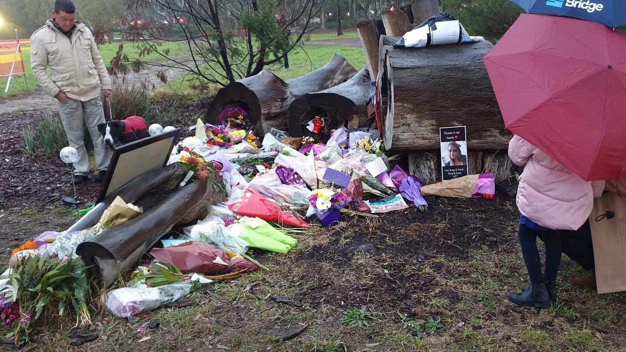 Tributes have been left at the scene where her body was found. Picture: Rohan Smith