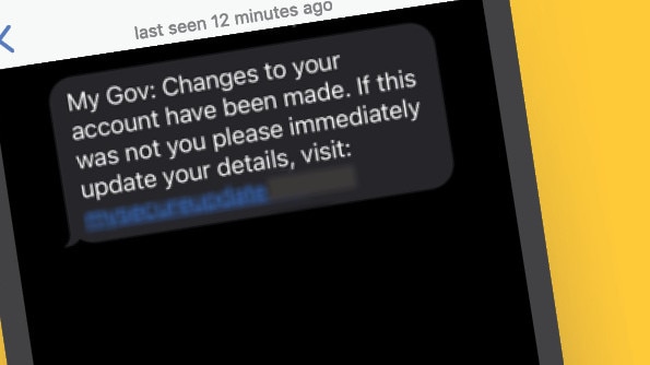 MyGov has warned Australians about suspicious text messages which ask for personal details. Picture: myGov