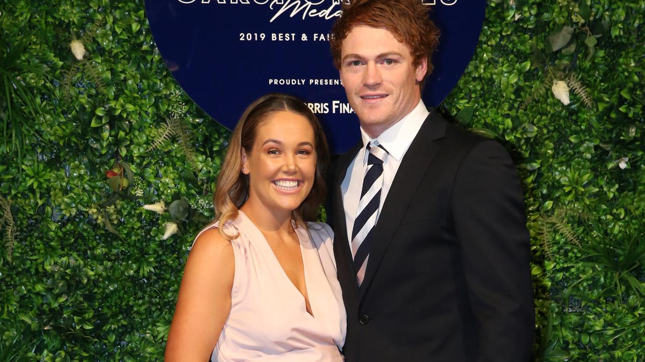 Amie and Gary Rohan. Red Carpet arrivals. Carji Greeves Medal Night 2019. Picture: Peter Ristevski]