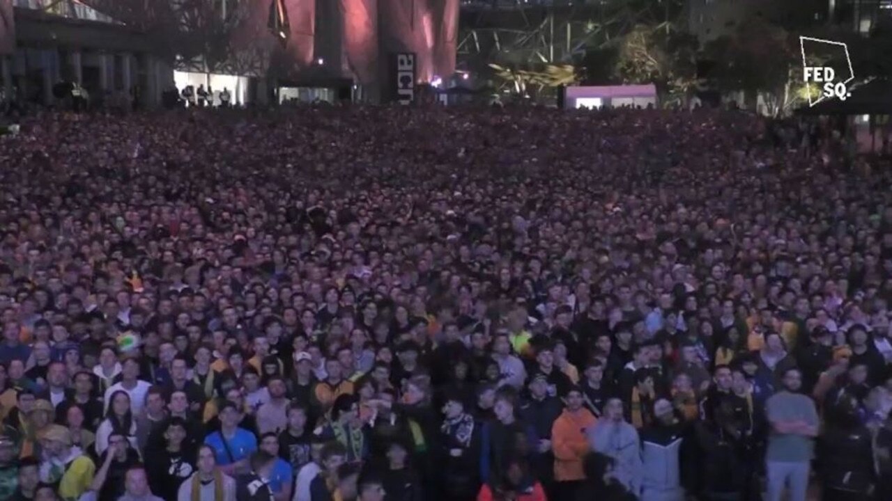 Australian fans have packed Federation Square in Melbourne. Picture: Twitter