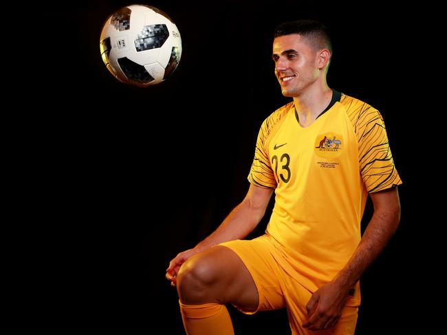 Socceroos portraits ahead of the 2018 Russia World Cup, taken in Antalya, Turkey. Tomas Rogic. Picture: Toby Zerna