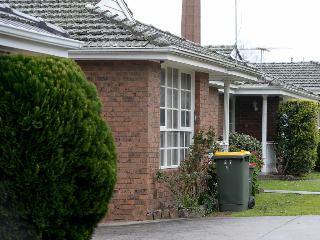 The property at Mount Pleasant Rd, Nunawading, where two people died Saturday night. Picture: Andrew Henshaw