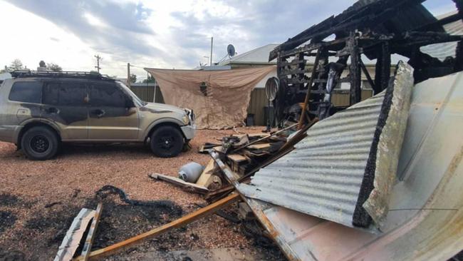 The remnants of the Graham's house following the blaze at their Eleventh St home in Mildura. Picture: Supplied