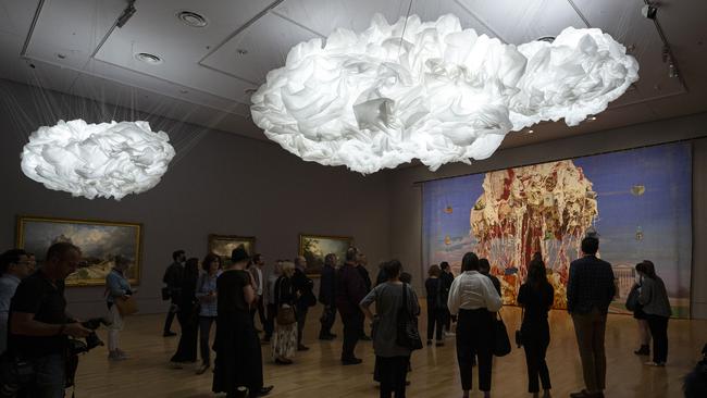 Cloudy with a chance of … art. Cecelie Bendixen’s clouds at NGV Triennial. Picture: NCA NewsWire/Daniel Pockett