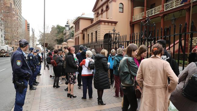 There was a heavy police presence. Picture: Tim Hunter