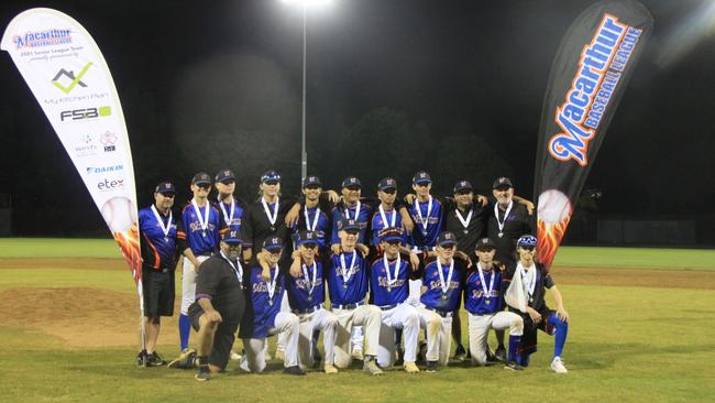 SILVER MEDAL: The Macarthur All Stars took the silver after they played a rugged game but lost in extra innings to the Southern Mariners in the 2021 Australian Senior League Championships at the baseball complex at Albert Park in Lismore on May 12, 2021. Photo: Alison Paterson