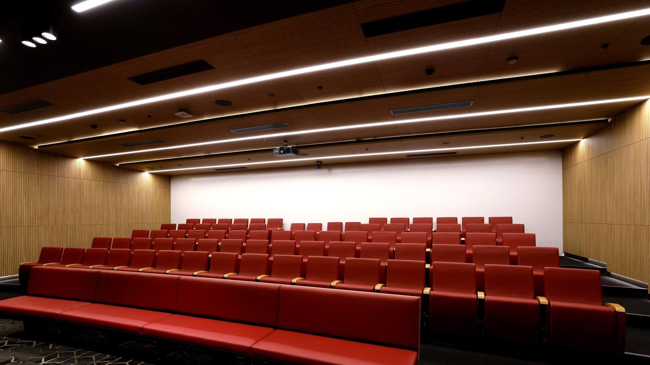 The theatrette in the new Sydney Swans HQ. Picture: Phil Hillyard