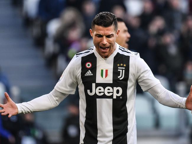 (FILES) In this file photo taken on December 29, 2018 Juventus' Portuguese forward Cristiano Ronaldo reacts during the Italian Serie A football match Juventus vs Sampdoria at the Juventus stadium in Turin. - Las Vegas police have asked soccer star Cristiano Ronaldo to submit a DNA sample as part of their investigation into accusations of rape made against the Juventas forward. Ronaldo's lawyer, Peter Christiansen, played down the significance of the warrant issued, telling AFP in a statement on January 10, 2019 that it was standard procedure in a probe. 