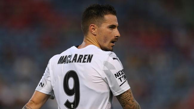 Jamie Maclaren of Melbourne City during the round 10 A-League match between the Newcastle Jets and Melbourne City. (Photo by Tony Feder/Getty Images)