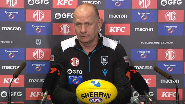 Ken Hinkley admitted he erred in playing Connor Rozee.