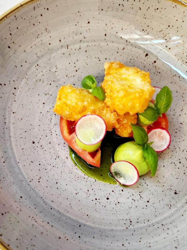 House-made halloumi, tomato and avocado. Picture: Supplied