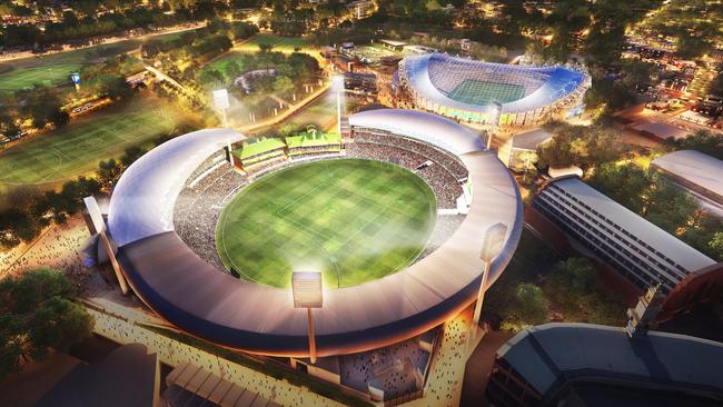 An artists impression of what the hi-tech stadium may look like.