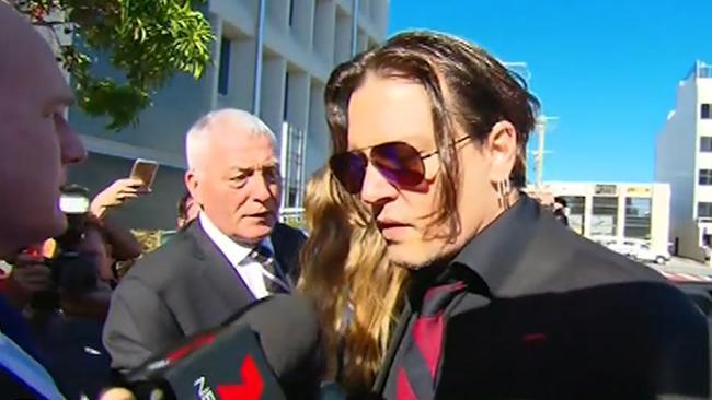 Depp and Heard arrive at Southport Courthouse