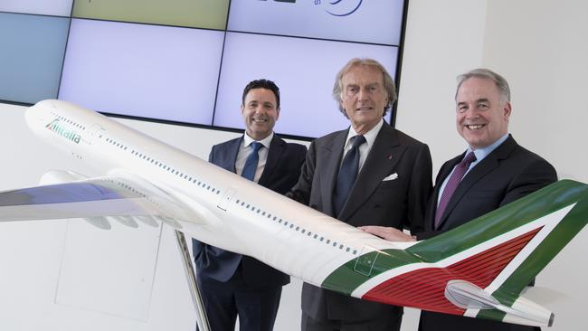 Alitalia chief Cramer Ball, chairman Luca Cordero di Montezemolo and deputy chairman James Hogan.