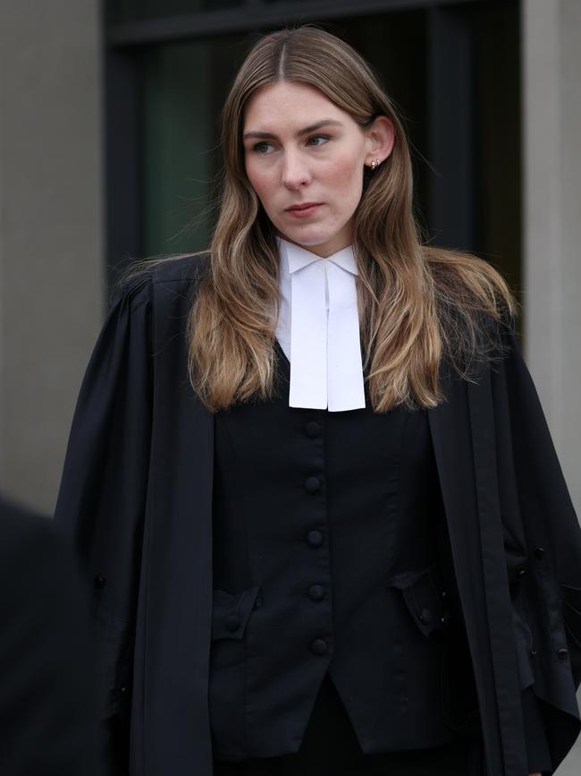 Defence lwayer Sophie Stafford leaves court in Morwell. Picture: NewsWire/ David Crosling