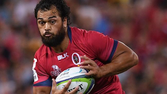 Reds player Karmichael Hunt during the 3rd round Super Rugby match between the Queensland Reds and the Canterbury Crusaders at Suncorp Stadium in Brisbane, Saturday, Mar. 11, 2017. (AAP Image/Dave Hunt) NO ARCHIVING, EDITORIAL USE ONLY