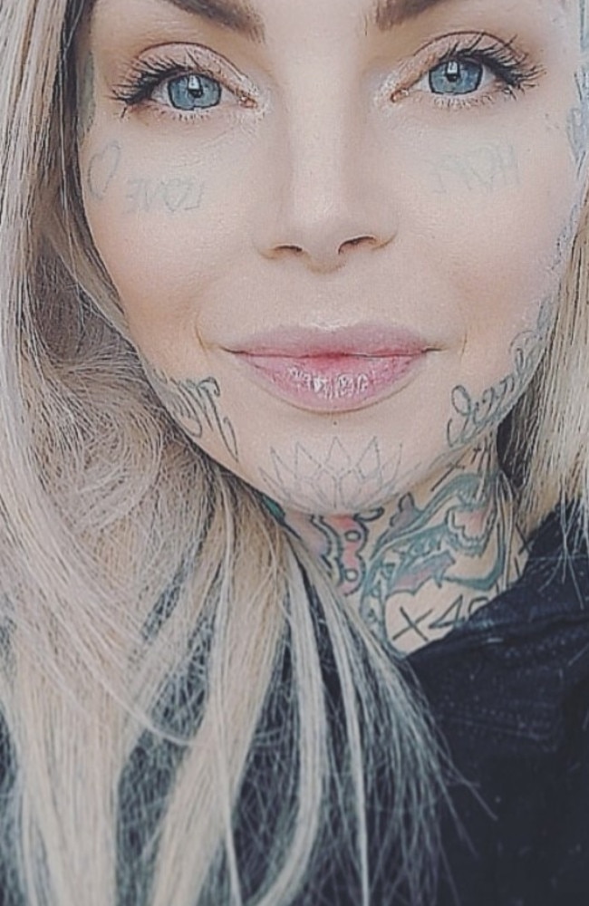 Claire Elsie-Rose has 14 facial tattoos. Picture: Claire Elsie-Rose