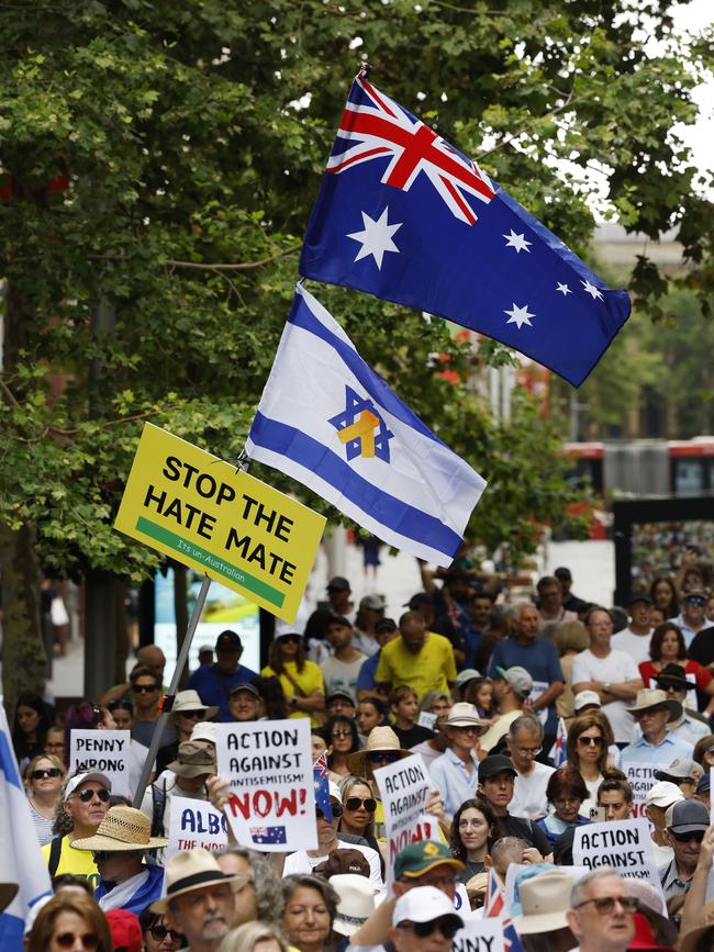 The "Enough is Enough" rally against anti-Semitism. Picture: Richard Dobson