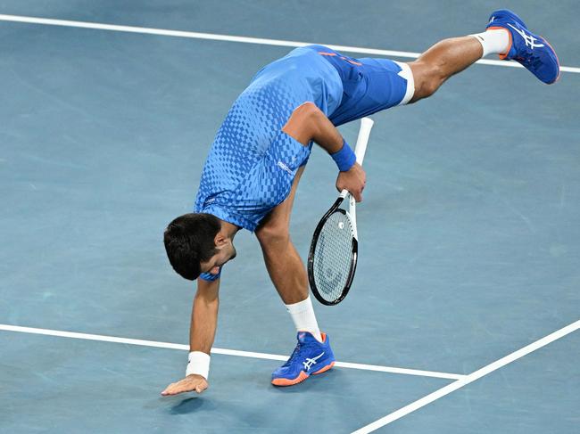 Novak Djokovic celebrates the victory. Picture: William West/AFP