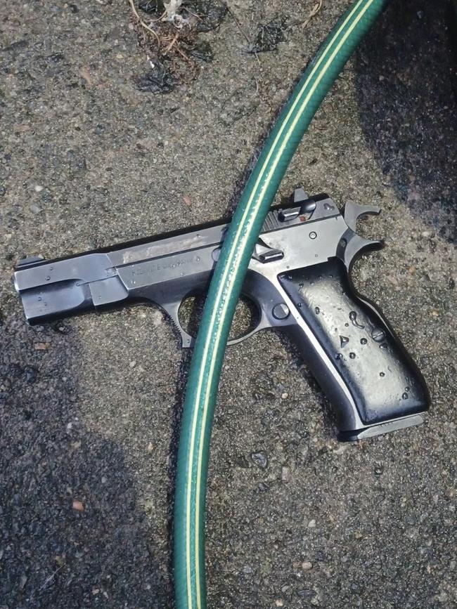 One of the guns that was seized.