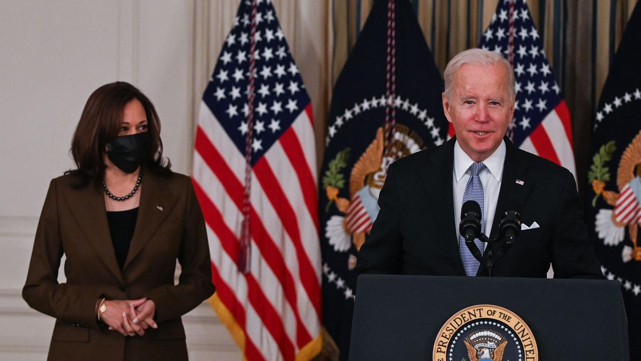 Vice President Kamala Harris and President Biden’s dysfunctional relationship has reached an “exhausted stalemate,” according to a source. (Photo by ROBERTO SCHMIDT / AFP)