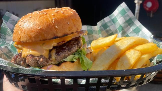 The burger at The Coffs Hotel