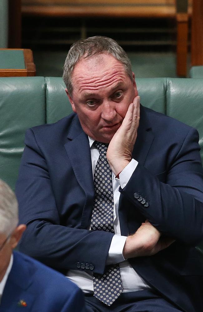 Deputy PM Barnaby Joyce in Question Time, where he looked under pressure. Picture Kym Smith