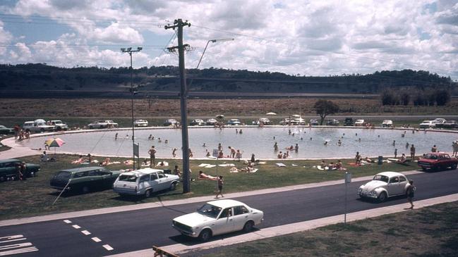 The Lismore Lake Pool in its prime in the 1970s, as a free public amenity for young and old.