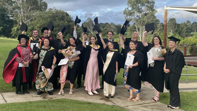 UniSC graduates celebrate at the Brolga Theatre in Maryborough, Qld.