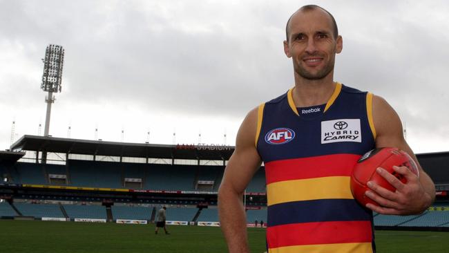 Adelaide Crows legend Tyson Edwards has joined Tailem Bend as coach. Picture: File