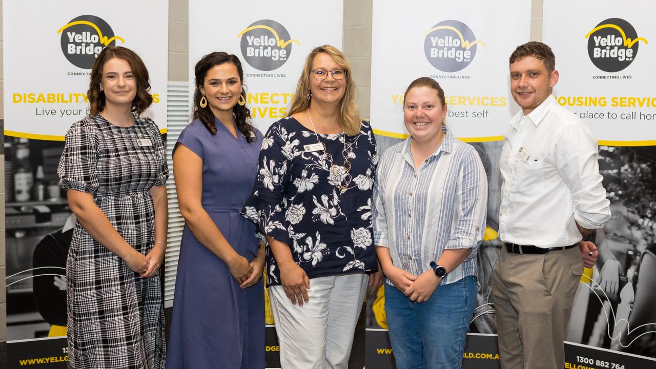 YB Spirit Award winner for outstanding commitment to the YellowBridge values even when no-one is looking are (from left) Jess Flintoff, Araminta Pearce, Dianne Bonell, Marlina Pern and Jordan Darr.