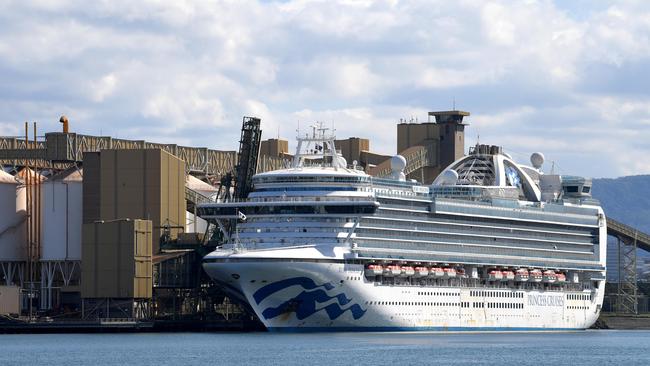 Nearly 200 infected crew members on the embattled Ruby Princess have been added to the NSW virus tally. Picture: Simon Bullard