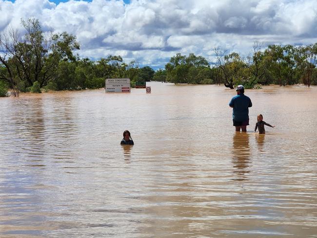 Small town Quilpie has been turned into an inland island as communities across Western Queensland reach record flood levels. Photo taken by: Roger Volz