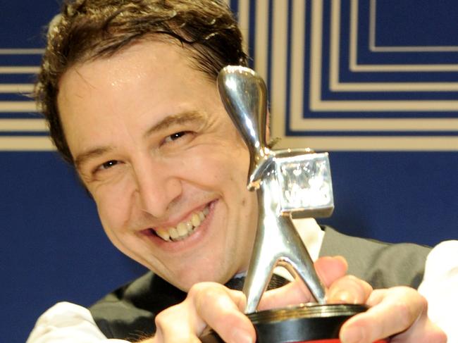 Samuel Johnson, with the Silver Logie for Best Actor, in Channel Seven's "Molly", at the 2017 Logie Awards at the Crown Casino in Melbourne, Sunday, April 23, 2017. (AAP Image/Joe Castro) NO ARCHIVING