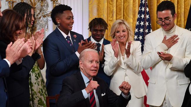 US President Joe Biden after signing an executive order related to LGBTQ rights. Picture: AFP