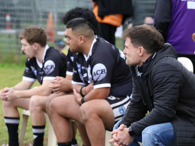 Picton coach Simon Woolford watches on from the bench. Picture Warren Gannon Photography