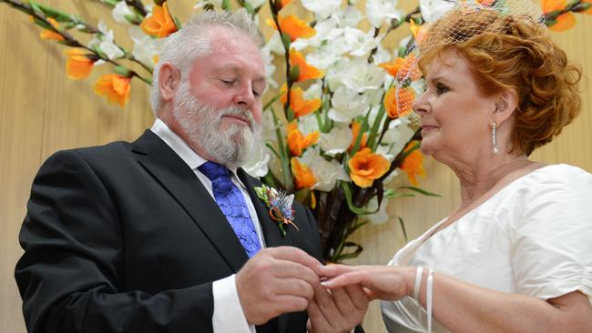 John Cronin and Bronwyn Campbell were married at the Ipswich Registry Office on 12 December 2012. Photo: Sarah Harvey / The Queensland Times