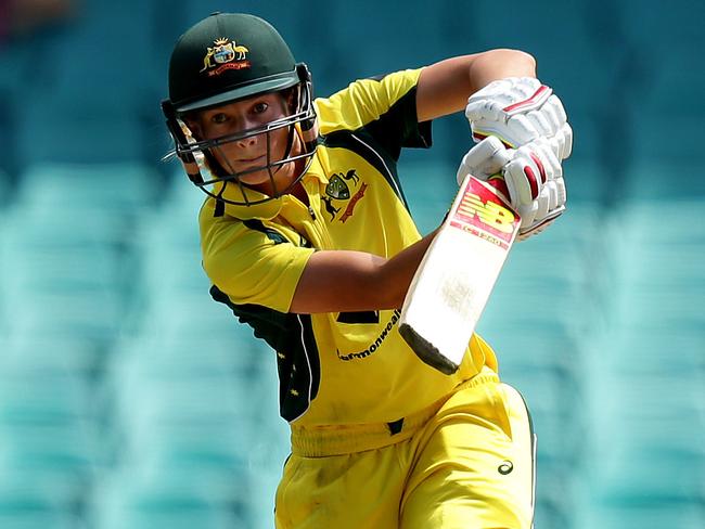 Meg Lanning played one of Australia’s most courageous ever innings at the World Twenty20. Picture: Gregg Porteous