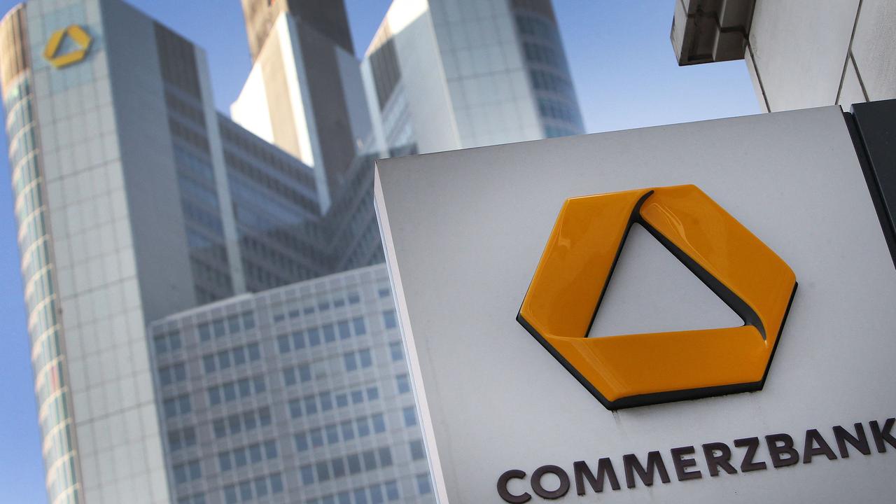 Commerzbank also suffered. (Photo by Amelie QUERFURTH / AFP)