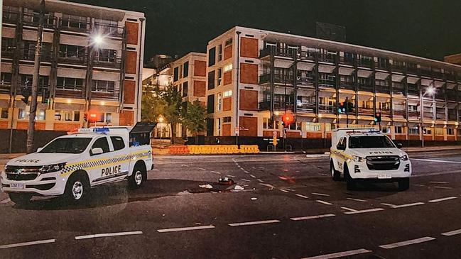 Police at the scene of the murder in 2022. Photo: Courts SA