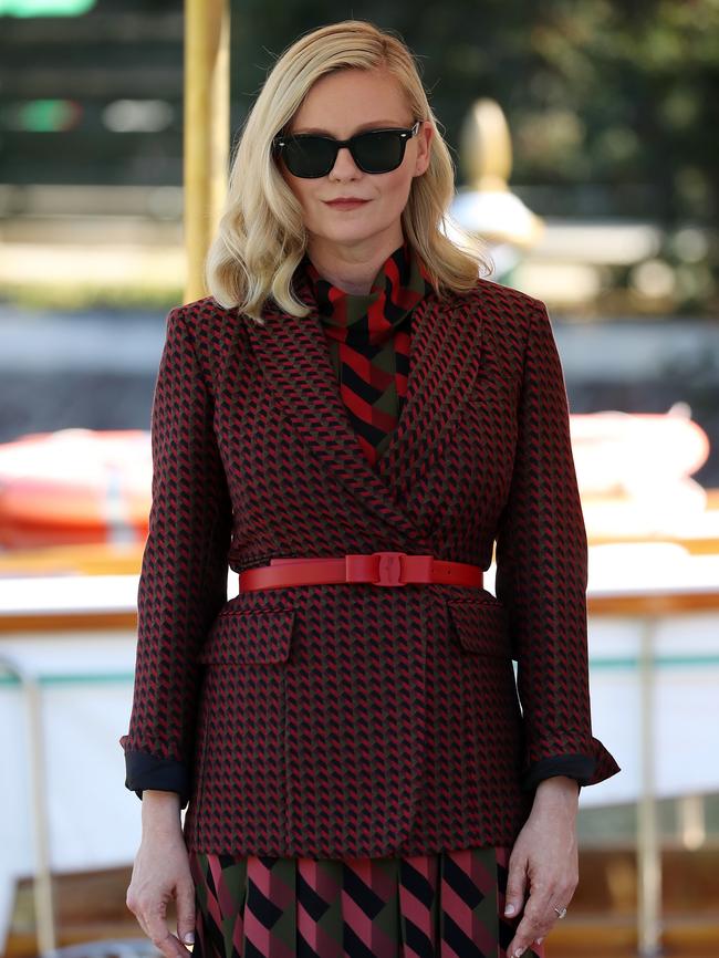 Kirsten Dunst arrives in Venice at the start of the festival. Picture: Getty