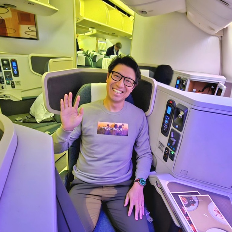 Steve has flown to 33 countries and 162 cities. He’s pictured in Cathay Pacific’s business class – his favourite business cabin.