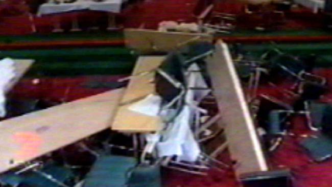 The aftermath of the Royal Pines Resort brawl. Picture: Channel 7