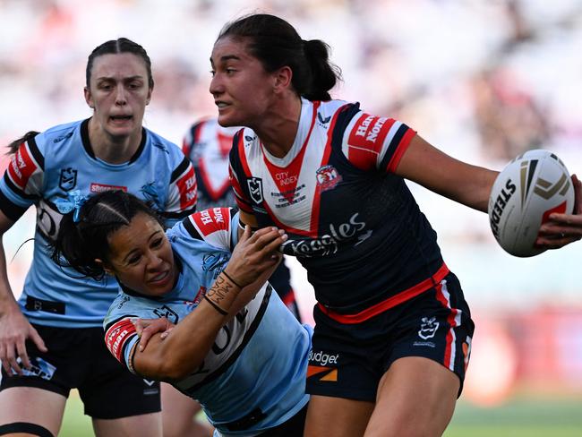 The shock omission of Olivia Kernick from the Jillaroos squad has heads scratching. Picture: Izhar Khan / AFP