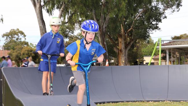 Children take full advantage of the new track. Picture: Wagga Council