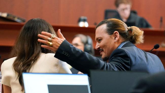 Fans noticed that Depp and Ms Vasquez appeared friendly in court. Picture: Steve Helber / POOL / AFP.